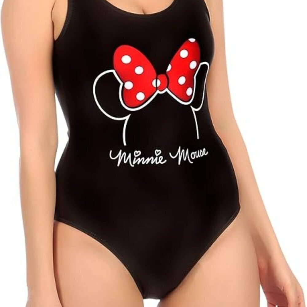 Disney Minnie Mouse One-piece Swimsuit in Black, White, and Red BNWOT Size M